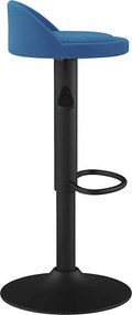 vidaXL Σκαμπό Μπαρ Μπλε Βελούδινο