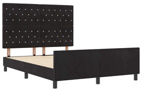 vidaXL Σκελετός Κρεβατιού με κεφαλάρι Μαύρο 160 x 200 cm Βελούδο