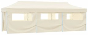 vidaXL Τέντα Εκδηλώσεων με 8 Τοιχώματα Πτυσσόμενη Pop-Up Κρεμ 870x291x315 εκ.