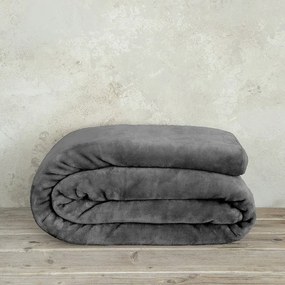 Κουβέρτα Βελουτέ Ημίδιπλη 180x220 Coperta Dark Gray 5206482167834