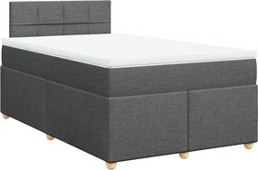 vidaXL Κρεβάτι Boxspring με Στρώμα Σκούρο Γκρι 120x200 εκ. Υφασμάτινο
