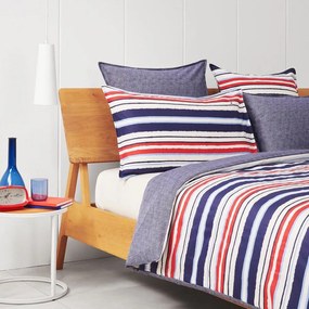 Παπλωματοθήκη Surf Club 684936 Blue-Red Tommy Hilfiger Υπέρδιπλo 100% Cotton Satin