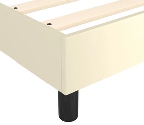 vidaXL Κρεβάτι Boxspring με Στρώμα Κρεμ 100x200εκ. από Συνθετικό Δέρμα