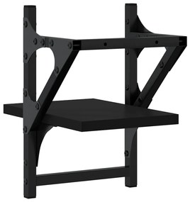 vidaXL Ράφια Τοίχου με Μπάρα 2 τεμ. Μαύρα 20 x 25 x 30 εκ.