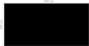 vidaXL Κάλυμμα Πισίνας Μαύρο 400 x 200 εκ. από Πολυαιθυλένιο