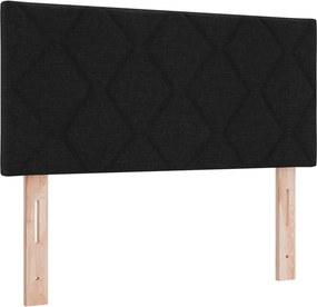 vidaXL LED Κρεβάτι αποθήκευσης με στρώμα Μαύρο 100 x 200 cm Ύφασμα
