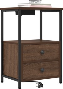 vidaXL Κομοδίνο Καφέ δρυς 40 x 31 x 60 εκ. Επεξεργασμένο ξύλο