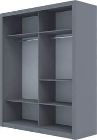 Ντουλάπα Reflex Γκρι με καθρέφτη 180x60x215cm