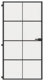 vidaXL Εσωτερική Πόρτα Μαύρη 102,5x201,5 εκ. Ψημένο Γυαλί & Αλουμίνιο