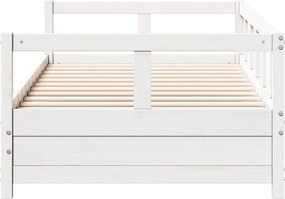 vidaXL Καναπές Κρεβάτι Χωρίς Στρώμα Λευκό 90x200 εκ. Μασίφ Ξύλο Πεύκου