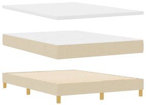 vidaXL Κρεβάτι με Ελατήρια και Στρώμα Κρεμ 90x200 εκ Υφασμα Κρεμ