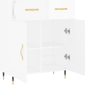 vidaXL Ντουλάπι Γυαλιστερό Λευκό 69,5x34x90 εκ. Επεξεργασμένο Ξύλο