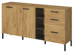 Μπουφές Santes Χρυσό Δρυς-Γραφίτης 180x42x92.5cm - TO-SANTES2D3S