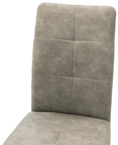 Καρέκλα Ariadne pakoworld PU γκρι-πόδι χρωμίου