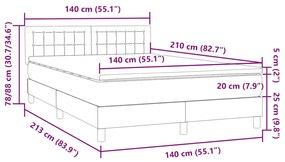 Κρεβάτι Boxspring με Στρώμα Σκούρο Πράσινο 140x210εκ. Βελούδινο - Πράσινο