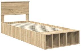 vidaXL Σκελετός Κρεβατιού Δρύς Sonoma 75 x 190 cm Επεξεργασμένο ξύλο