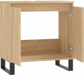 vidaXL Ντουλάπι Μπάνιου Sonoma Δρυς 58 x 33 x 60 εκ. από Επεξεργ. Ξύλο