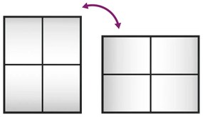 Καθρέφτης Ορθογώνιος Μαύρος 40 x 50 εκ. από Σίδερο - Μαύρο