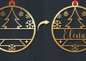 Σετ των 3 Intra απο ξύλο plywood 3mm-4mm πάχος Χριστουγεννιάτικο Στολίδι 3d Δίασταση 8x8 cm INTRAFABR-83328786