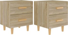 vidaXL Κομοδίνα 2 τεμ. Sonoma Δρυς 40 x 35 x 47,5 εκ.