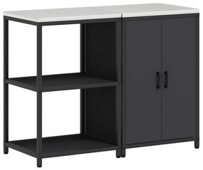 vidaXL Σετ Αποθήκευσης Κουζίνας με ράφι 2 pcs Μαύρο 120 x 50 x 92 εκ.