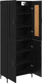 vidaXL Highboard 2 pcs Μαύρη Οξυά 69,5 x 34 x 180 εκ.