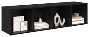 vidaXL Σετ επίπλου τηλεόρασης 2 pcs Μαύρη Οξυά Επεξεργασμένο ξύλο