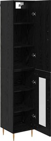 vidaXL Highboard 2 pcs Μαύρη Οξυά Επεξεργασμένο ξύλο