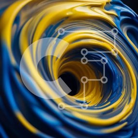 Intra Συλλεκτικό Ξύλινο Παζλ Plywood 4mm - Πολύχρωμο και ενεργητικό Swirling Paint Vortex Σε Ξύλινο Κουτί - Διαστάσεις Puzzle: 10x10 cm – 25 κομμάτια