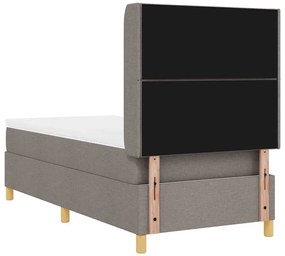 vidaXL Κρεβάτι με ελατήριο με στρώμα Taupe 100 x 200 cm ύφασμα