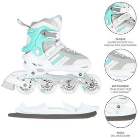 Inline Skates 2 Σε 1 Nils Extreme NH18191 No 29-33 Άσπρο/Μπλε