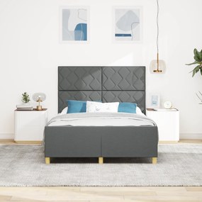 vidaXL Σκούρο Γκρι Κρεβάτι 160x200 εκ Fabric