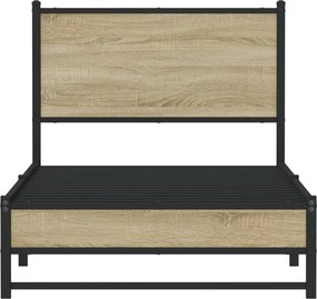 vidaXL Σκελετός Κρεβ. Χωρίς Στρώμα Sonoma Δρυς 75x190 εκ. Μεταλλικό