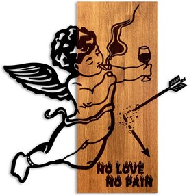 Διακοσμητικό Τοίχου Wine & Eros 899SKL2701 57x3x58cm Walnut-Black Wallity Μέταλλο,Ξύλο