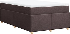 vidaXL Κρεβάτι Boxspring με Στρώμα Σκούρο Καφέ 120x190 εκ Υφασμάτινο