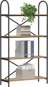 vidaXL Ράφι Βιβλίων 4 επιπέδων 80 x 30 x 146 εκ Επεξεργασμένο ξύλο