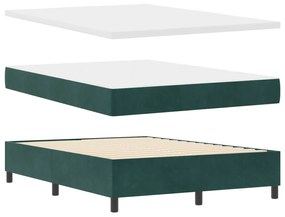 vidaXL Κρεβάτι με Στρώμα Σκούρο Πράσινο 160x200 εκ Βελούδο