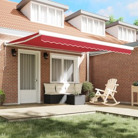 vidaXL Αυτόματη Ανασυρόμενη Τέντα Κόκκινη 400x300 εκ