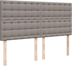 vidaXL Κρεβάτι Boxspring με Στρώμα Taupe 200x200 εκ. Υφασμάτινο