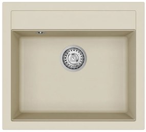 Helika Quadro SQQ 100 Ένθετος Γρανιτένιος Νεροχύτης Μ56.5xΠ51cm Εκρού