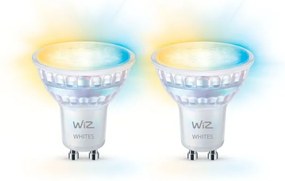 Έξυπνη Λάμπα 2xGU10 50W PAR16 LED Διάφανο Σετ Γυαλί 3CCT Dimmable 929003772242 Wiz-929003772242-Διάφανο 929003772242