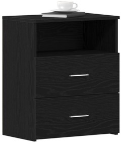 vidaXL Κομοδίνα 2 τμχ Μαύρο Δρυς 50x32x60εκ Επεξεργασμένο Ξύλο