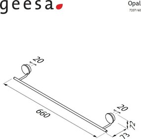 Geesa Opal 7207/60 Chrome - Πετσετοκρεμάστρα