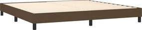 vidaXL Κρεβάτι Boxspring με Στρώμα Σκούρο Καφέ 200x200 εκ. Υφασμάτινο