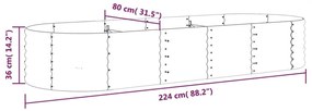 Ζαρντινιέρα Πράσινη 224x80x36 εκ Ατσάλι με Ηλεκτρ. Βαφή Πούδρας - Πράσινο