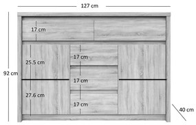 ΜΠΟΥΦΕΣ NORTON 127X40X91.5ΕΚ SONOMA