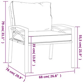 ΚΑΡΕΚΛΑ ΚΗΠΟΥ 68 X 76 X 79 ΕΚ. ΑΤΣΑΛΙΝΗ ΜΑΞΙΛΑΡΙΑ ΧΡΩΜΑ ΆΜΜΟΥ 362720