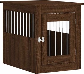 vidaXL Κλουβί Σκύλου Καφέ Δρυς 55 x 75 x 65 εκ. από Επεξεργ. Ξύλο