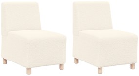 vidaXL Καθίσμα Σαλονιού 2 pcs Κρεμ 55 x 74 x 82 εκ. Βελούδο