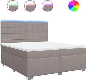 vidaXL Κρεβάτι Boxspring με Στρώμα Taupe 200x200 εκ. Υφασμάτινο